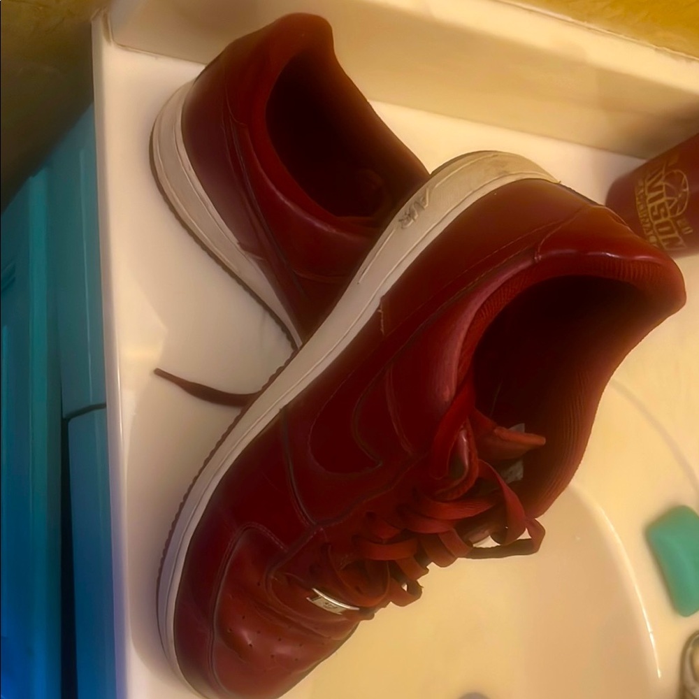 Nike Air Force 1 Premium Metallic Burgundy Patent Leathe